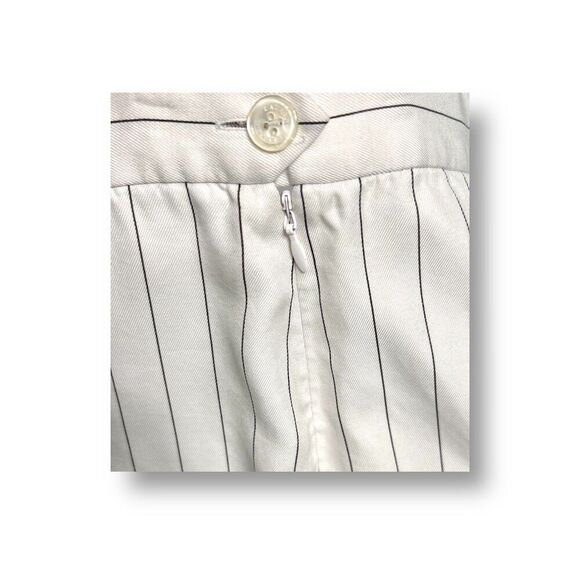 Ralph Lauren Petite 10 Ivory Striped 100% Linen Straight Pants Minimalist Office - Picture 7 of 9